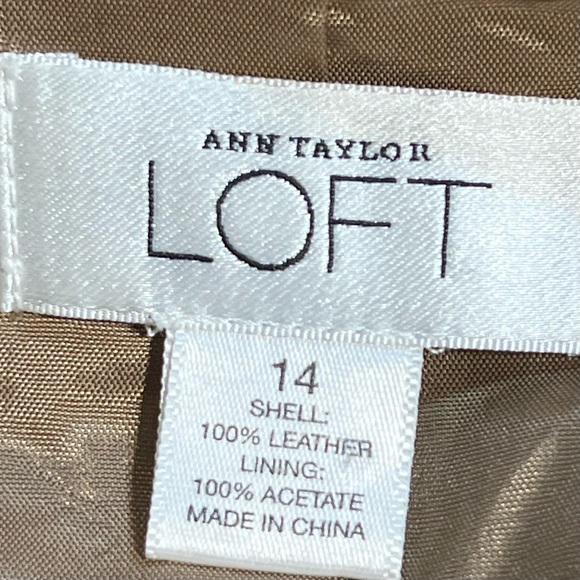 Leather suede blazer women’s suit jacket coat earthy brown tailored LOFT - Picture 9 of 11